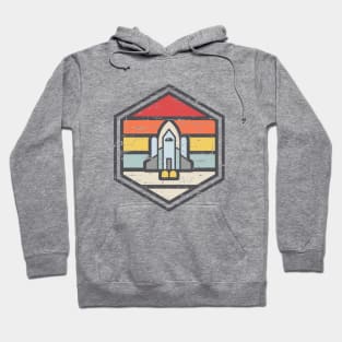 Retro Badge Space Shuttle Light Hoodie